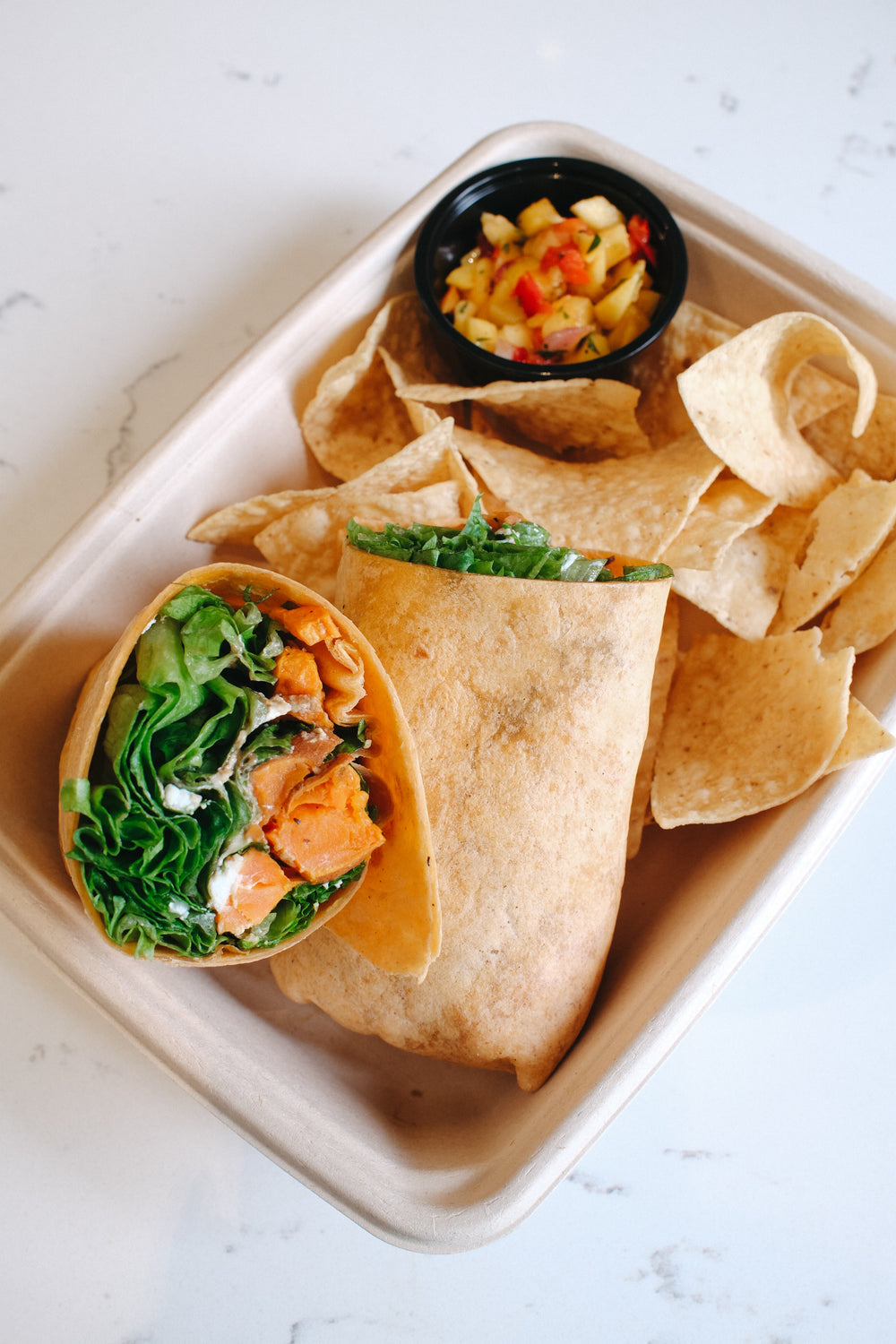 Sweet Potato Wrap with Tortilla Chips - Boxed Meal